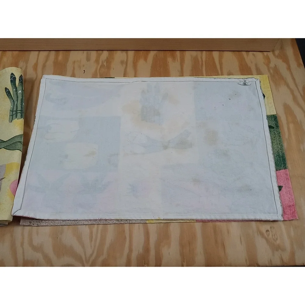 Lot Of 4 Vintage Hartstonz Placemats Vegetable Pattern Cloth Placemats‎ 1996